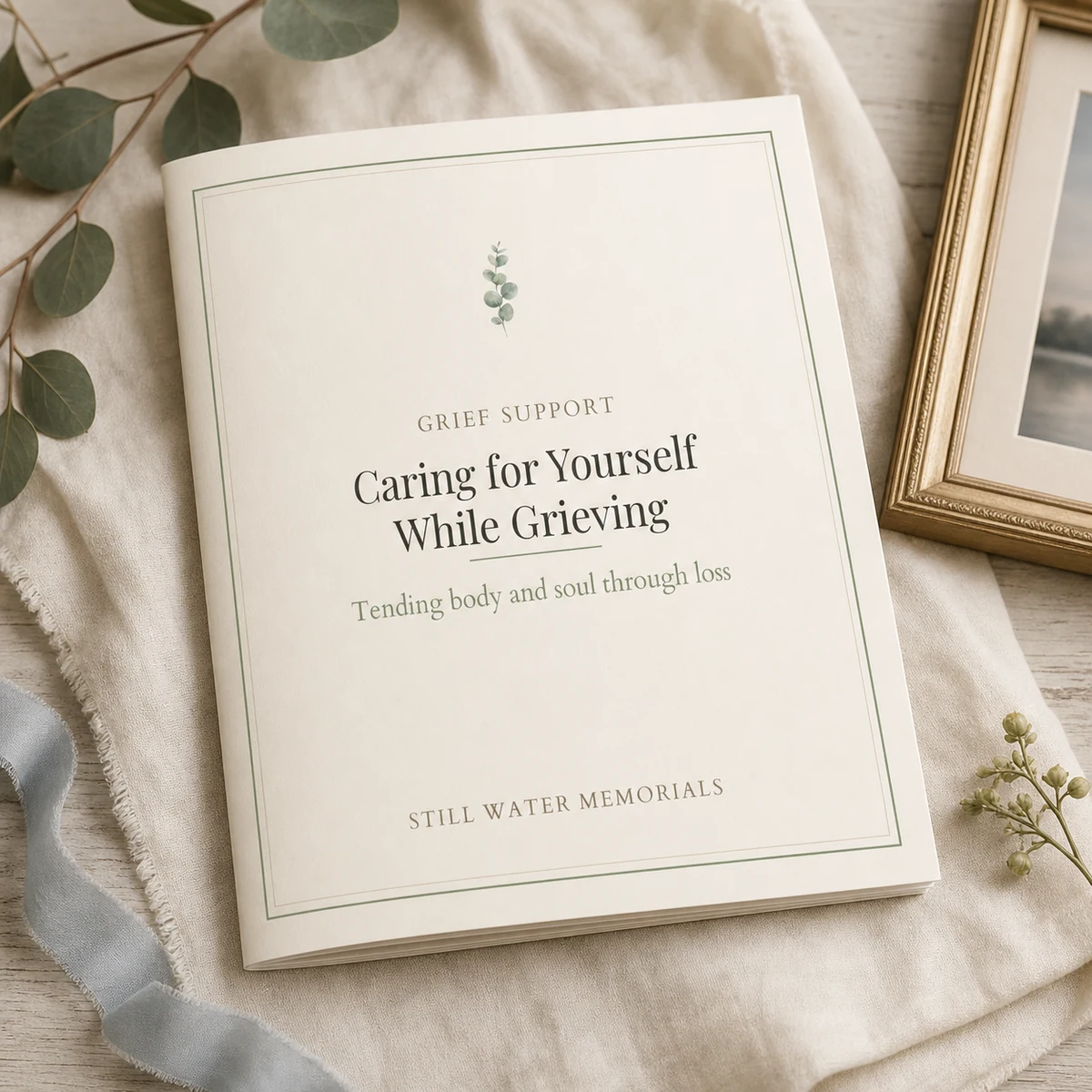 Caring for Yourself While Grieving — A guided grief workbook with writing prompts