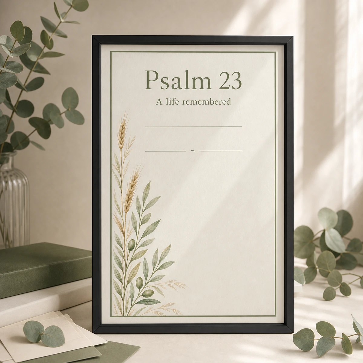 In Loving Memory — Personalised Framed Portrait with Psalm 23
