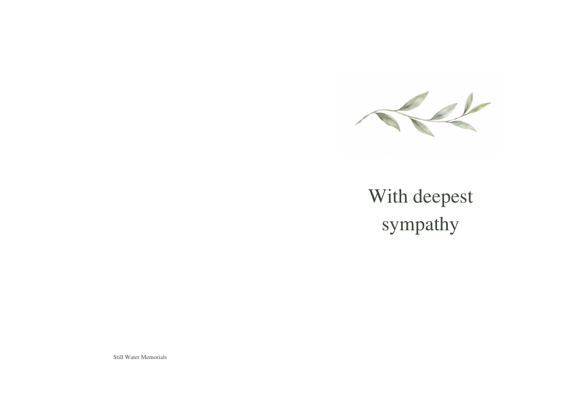 Sympathy Card Set — Four folded cards with editable personal messages