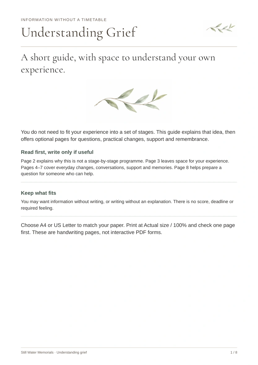 Understanding Grief — Understand grief without a timetable or a list of stages to finish